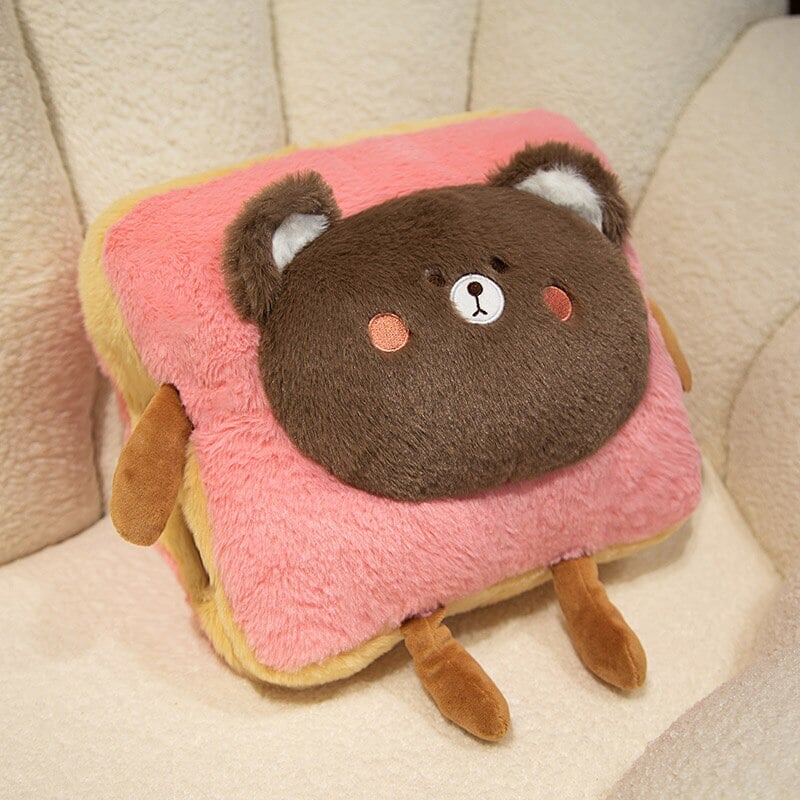 Harwelton™ Fluffy Toast Plush Hand Warmer with Cute Animal Face