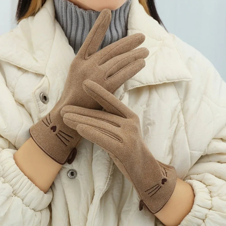 Cute Cat Touchscreen Winter Gloves for Women