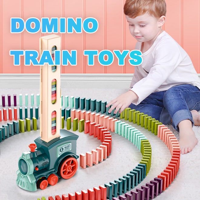 Electric Domino Train with Automatic Dispenser and Headlight
