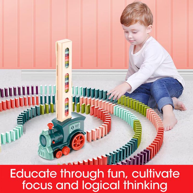 Electric Domino Train with Automatic Dispenser and Headlight