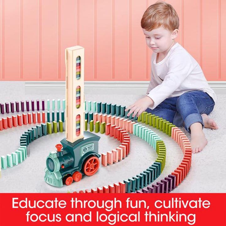 Electric Domino Train with Automatic Dispenser and Headlight