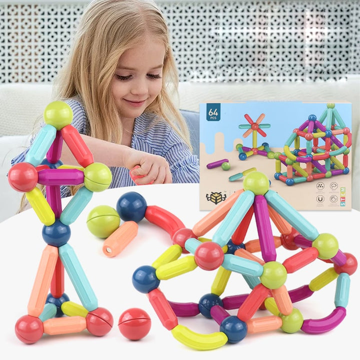 Harwelton™ Magnetic Sticks and Balls Building Set for 3D STEM Play
