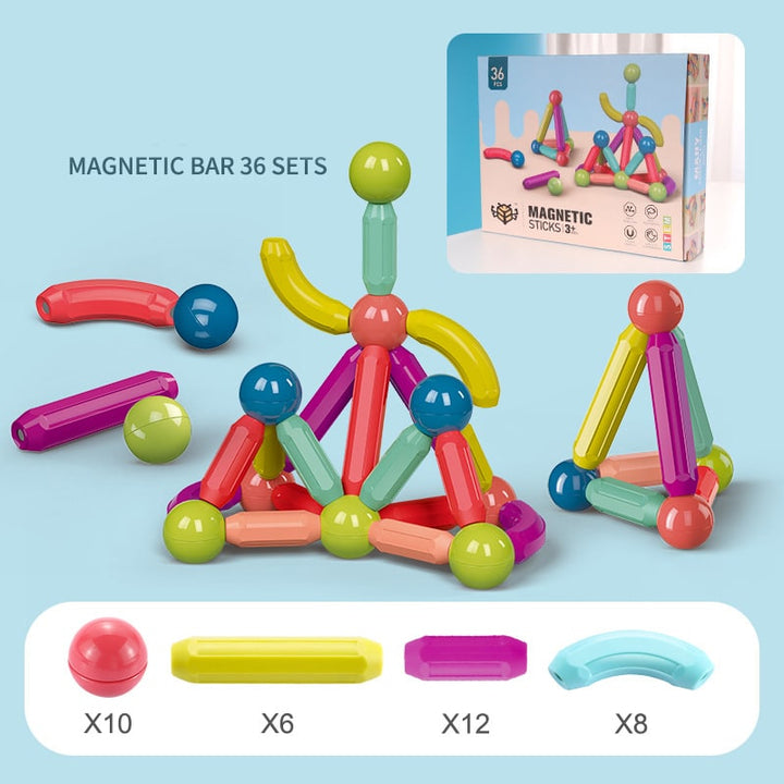 Harwelton™ Magnetic Sticks and Balls Building Set for 3D STEM Play