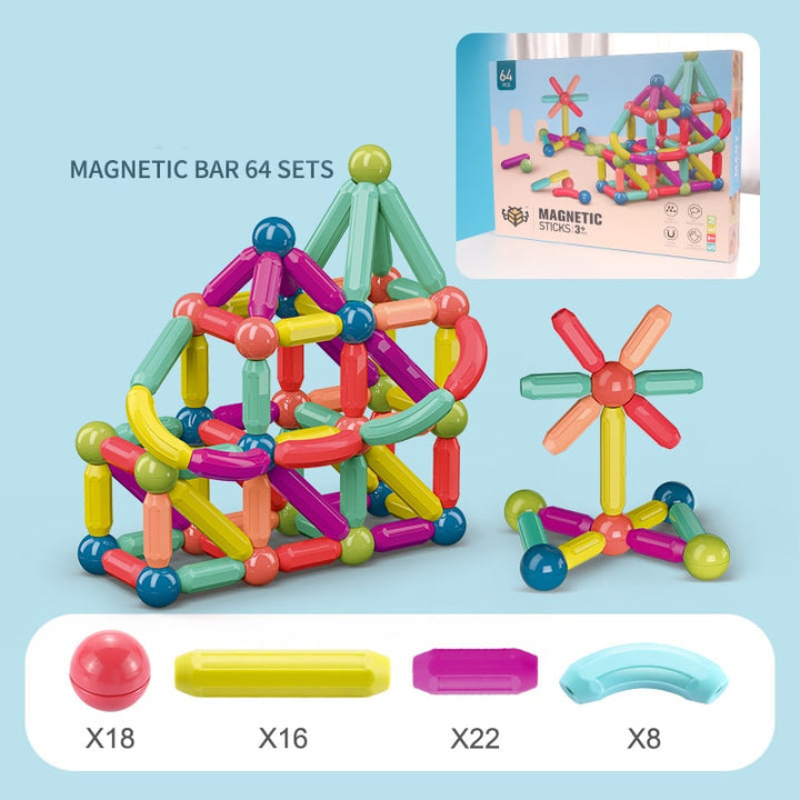 Harwelton™ Magnetic Sticks and Balls Building Set for 3D STEM Play