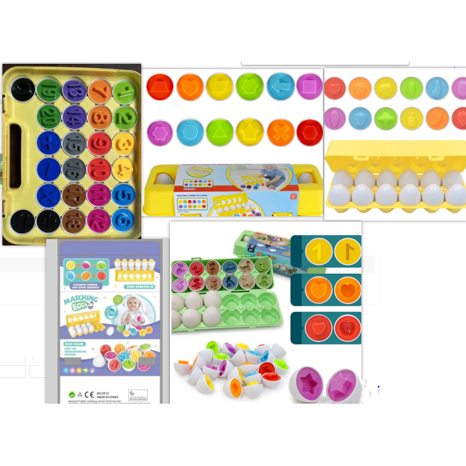 Matching Eggs Shape Sorter Toy with 12 Eggs and Carton