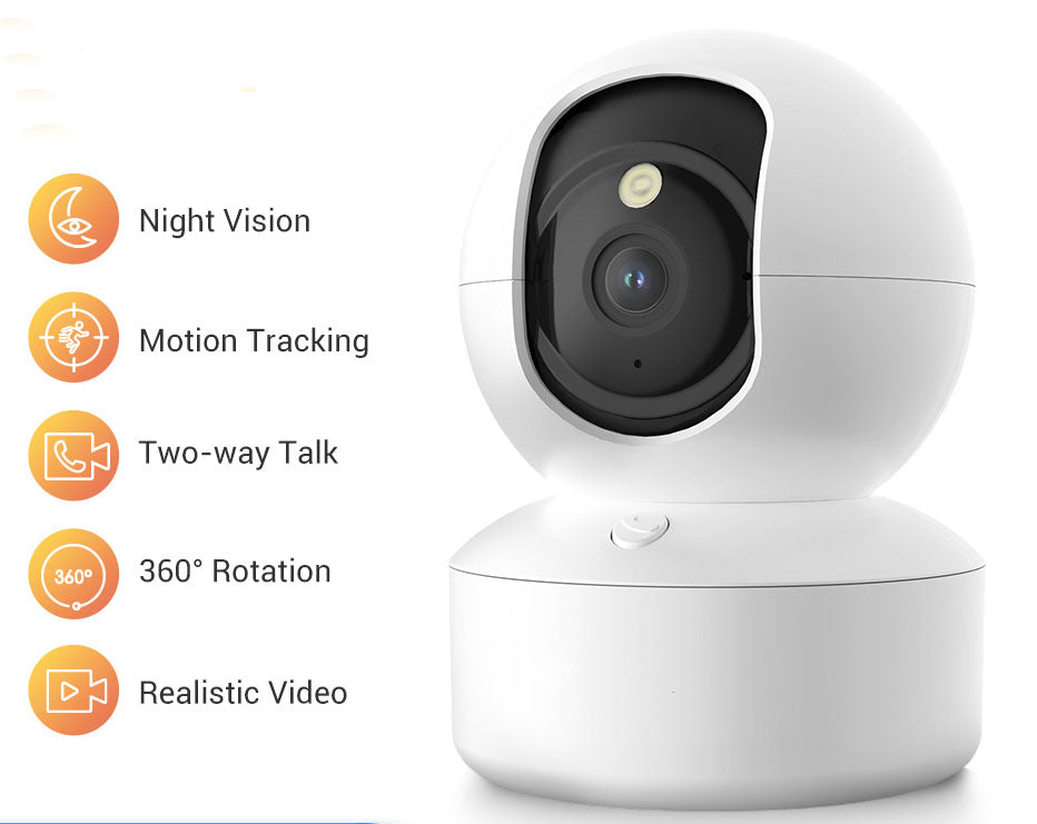 2K Indoor Security Camera with Pan-Tilt Motion Tracking