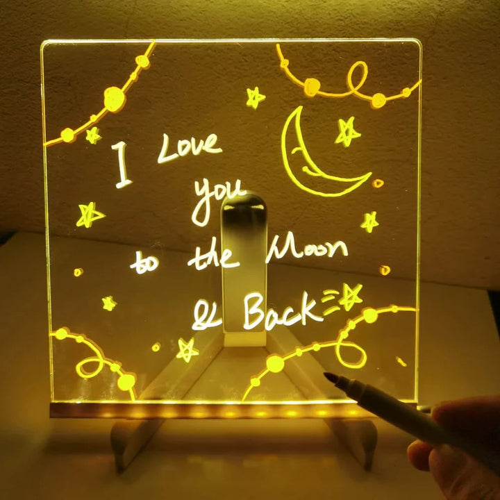 Harwelton™ Light-Up LED Dry Wipe Note Board with Folding Stand