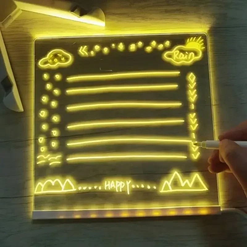 Harwelton™ Light-Up LED Dry Wipe Note Board with Folding Stand