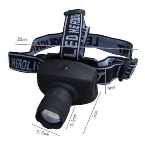 Mini Zoomable LED Head Torch with Tilting Lamp Head