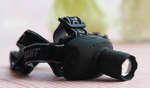 Mini Zoomable LED Head Torch with Tilting Lamp Head