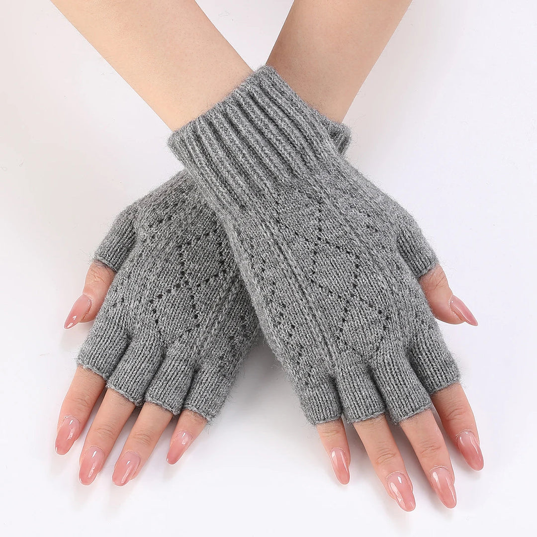 Soft Knit Fingerless Gloves with Ribbed Cuffs for Cosy Hands