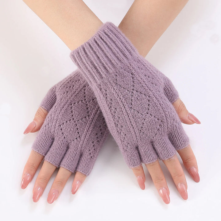 Soft Knit Fingerless Gloves with Ribbed Cuffs for Cosy Hands