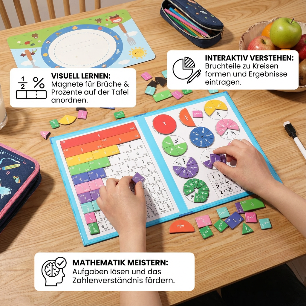 Harwelton™ Magnetic Fraction Tiles and Circles with Wipe-Clean Book