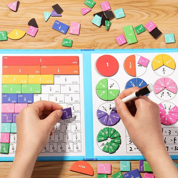 Harwelton™ Magnetic Fraction Tiles and Circles with Wipe-Clean Book