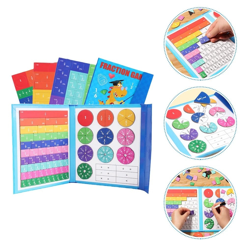 Harwelton™ Magnetic Fraction Tiles and Circles with Wipe-Clean Book