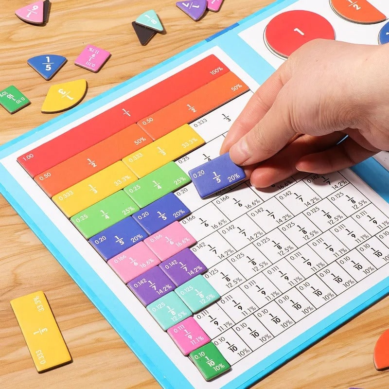 Harwelton™ Magnetic Fraction Tiles and Circles with Wipe-Clean Book