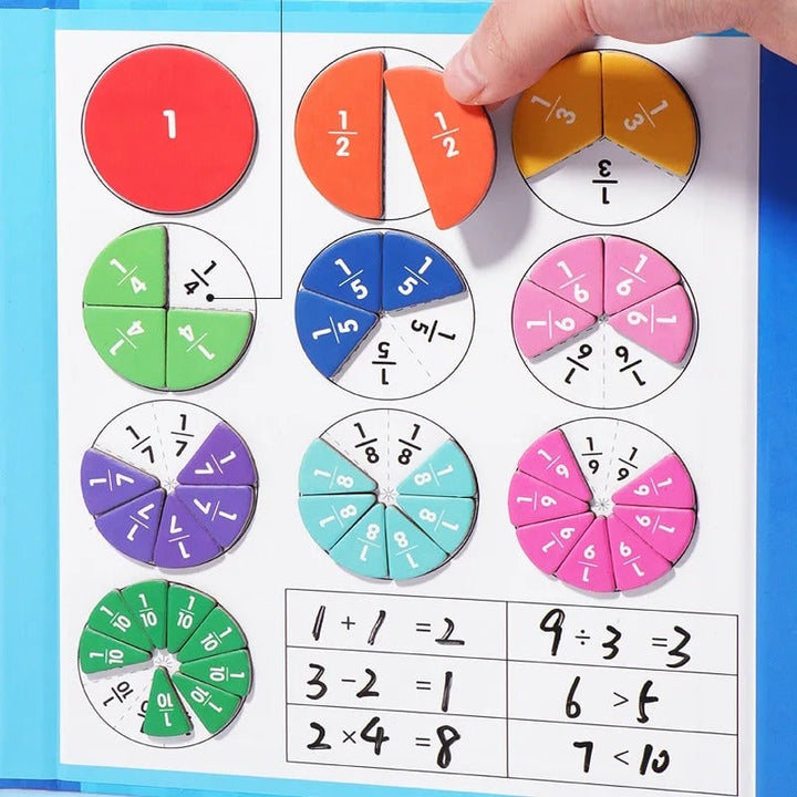Harwelton™ Magnetic Fraction Tiles and Circles with Wipe-Clean Book
