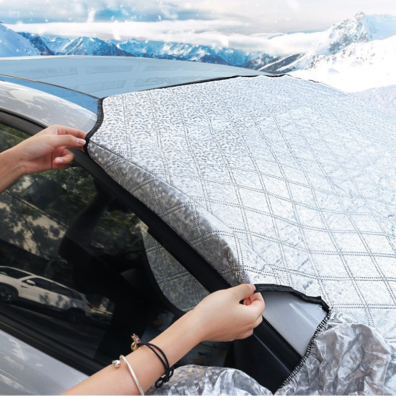 Magnetic Car Snow Cover in Aluminium Foil with Mirror Flaps