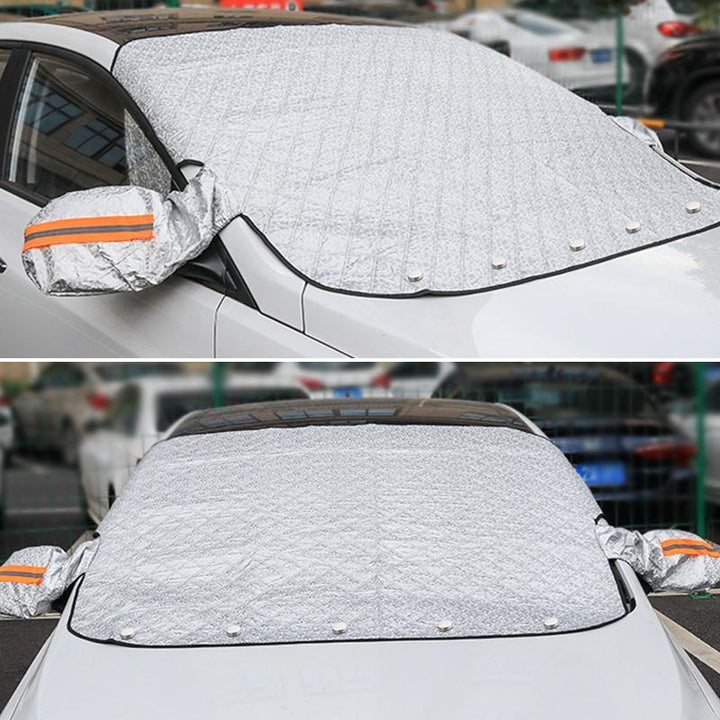 Magnetic Car Snow Cover in Aluminium Foil with Mirror Flaps