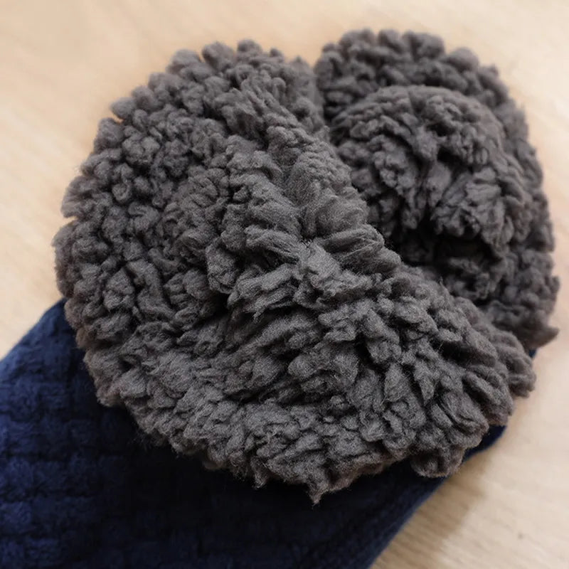 Knitted Cotton Winter Socks with Anti-Slip Soles