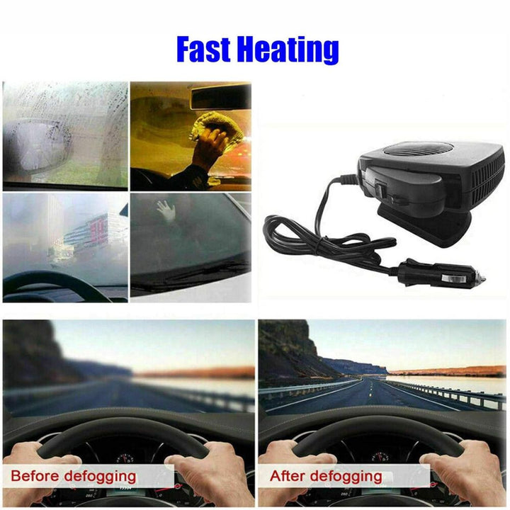 12V Car Heater Fan – 150W/300W Portable Ceramic Auto Heater for Fast Defrost &amp; Heating