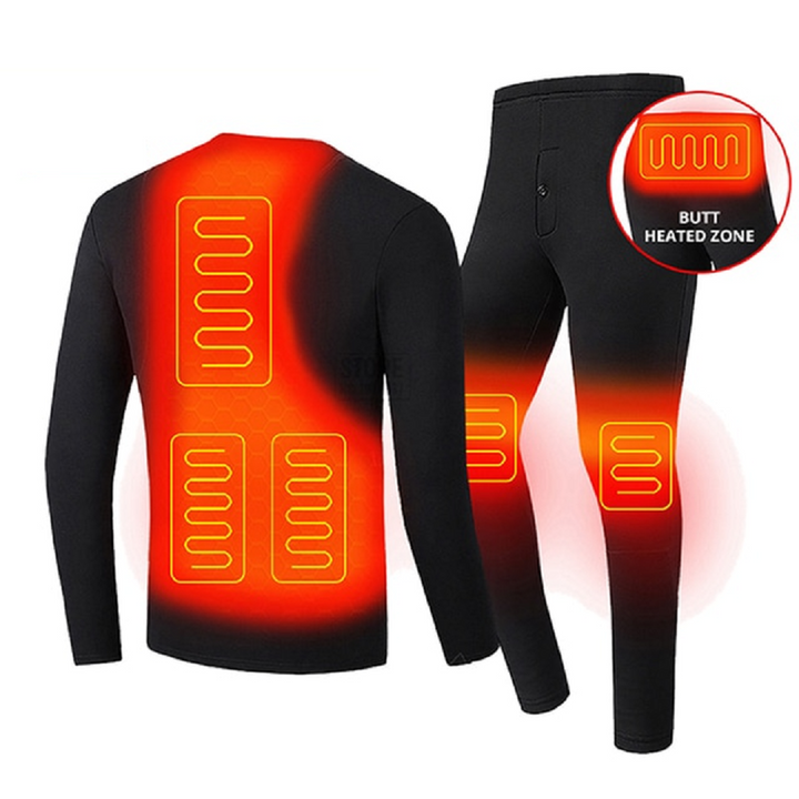 Harwelton™ USB Heated Thermal Underwear Set with Flatlock Seams