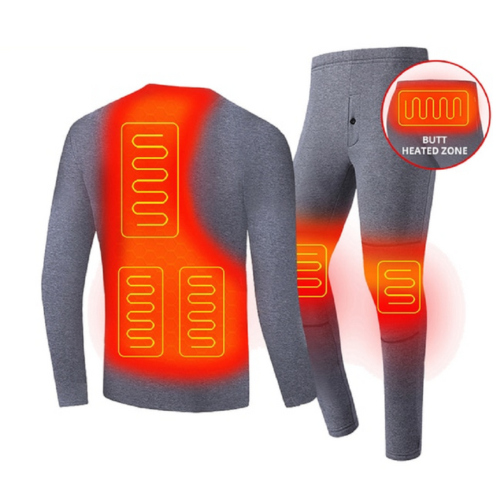 Harwelton™ USB Heated Thermal Underwear Set with Flatlock Seams