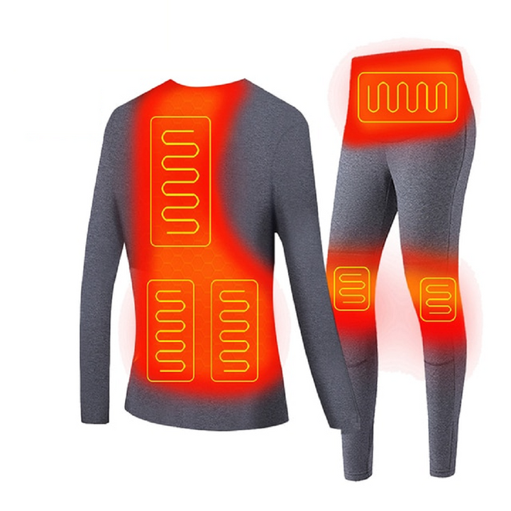 Harwelton™ USB Heated Thermal Underwear Set with Flatlock Seams