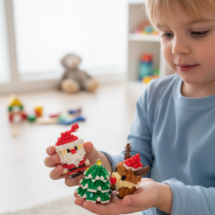 Christmas Micro Building Blocks with Festive Figures