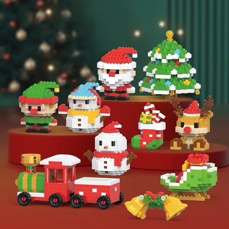Christmas Micro Building Blocks with Festive Figures