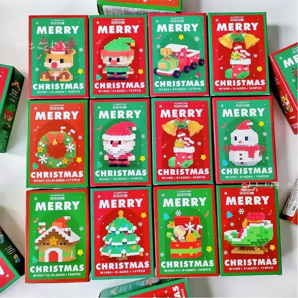 Christmas Micro Building Blocks with Festive Figures