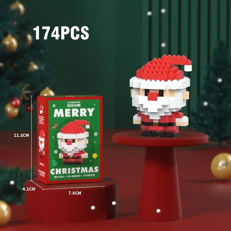 Christmas Micro Building Blocks with Festive Figures