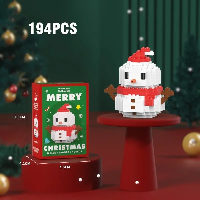 Christmas Micro Building Blocks with Festive Figures
