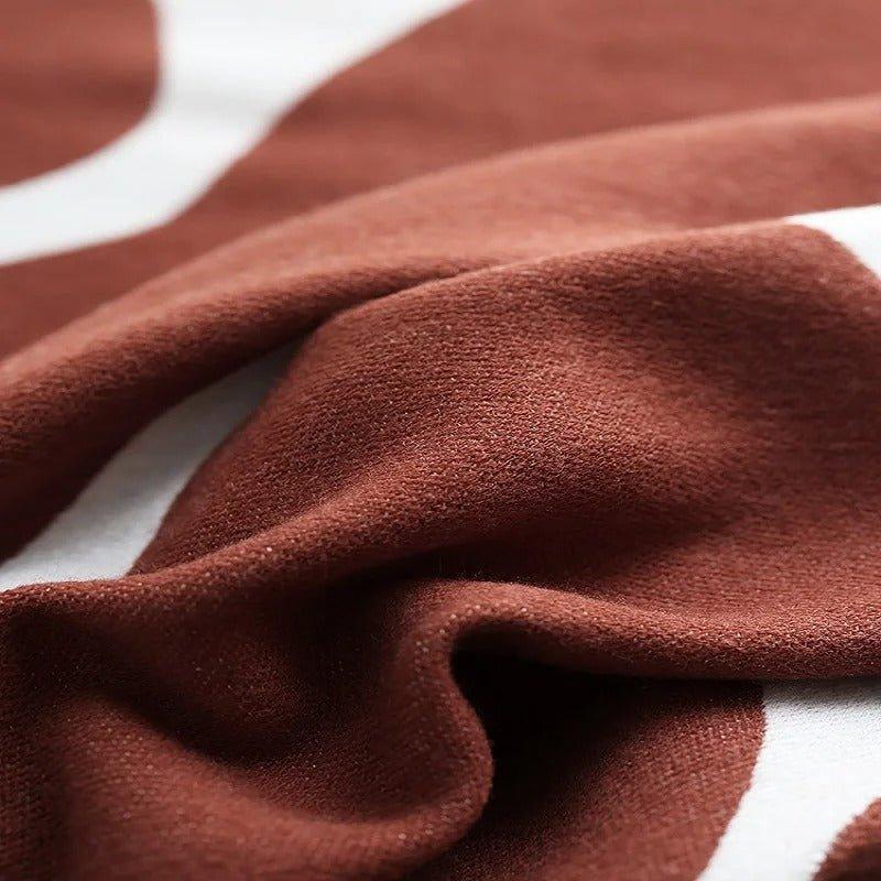 Boho Abstract Throw Blanket with Nordic-Style Design