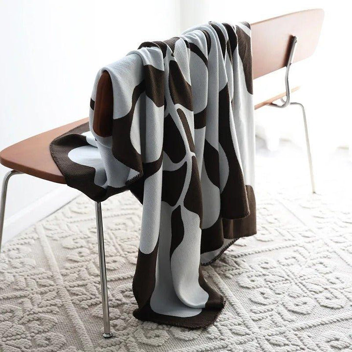 Boho Abstract Throw Blanket with Nordic-Style Design
