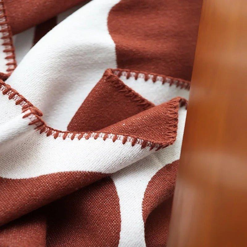 Boho Abstract Throw Blanket with Nordic-Style Design