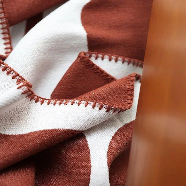 Boho Abstract Throw Blanket with Nordic-Style Design