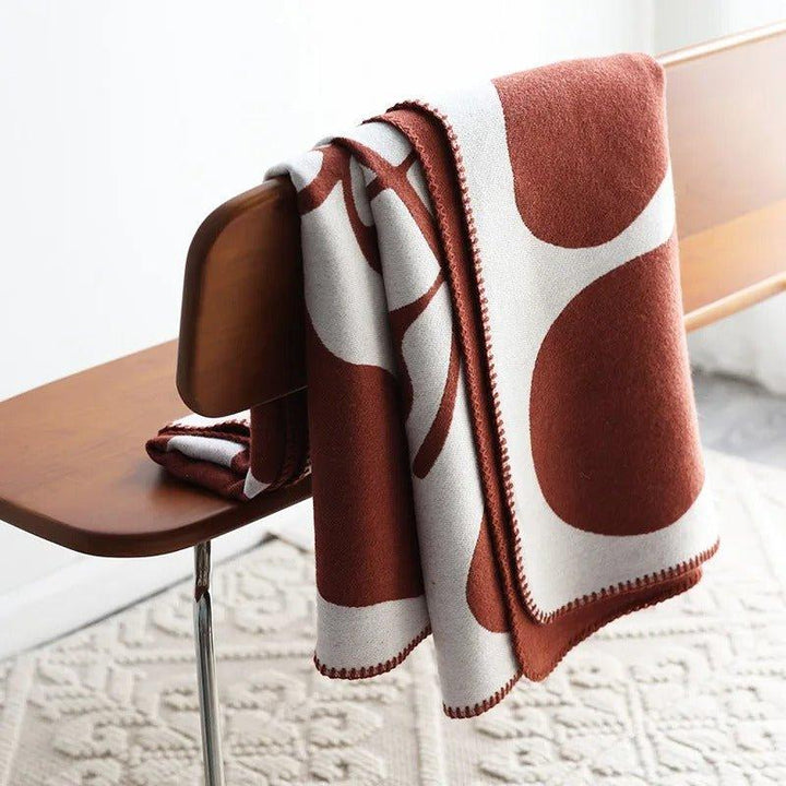 Boho Abstract Throw Blanket with Nordic-Style Design