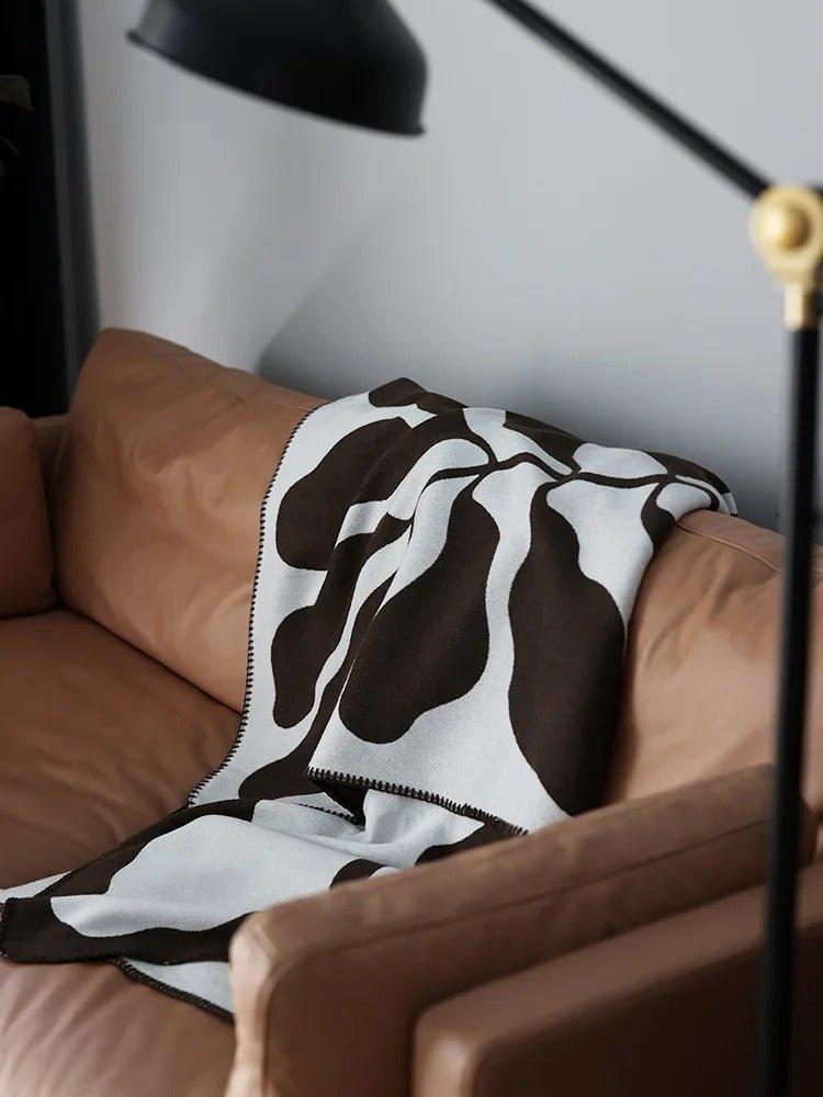 Boho Abstract Throw Blanket with Nordic-Style Design