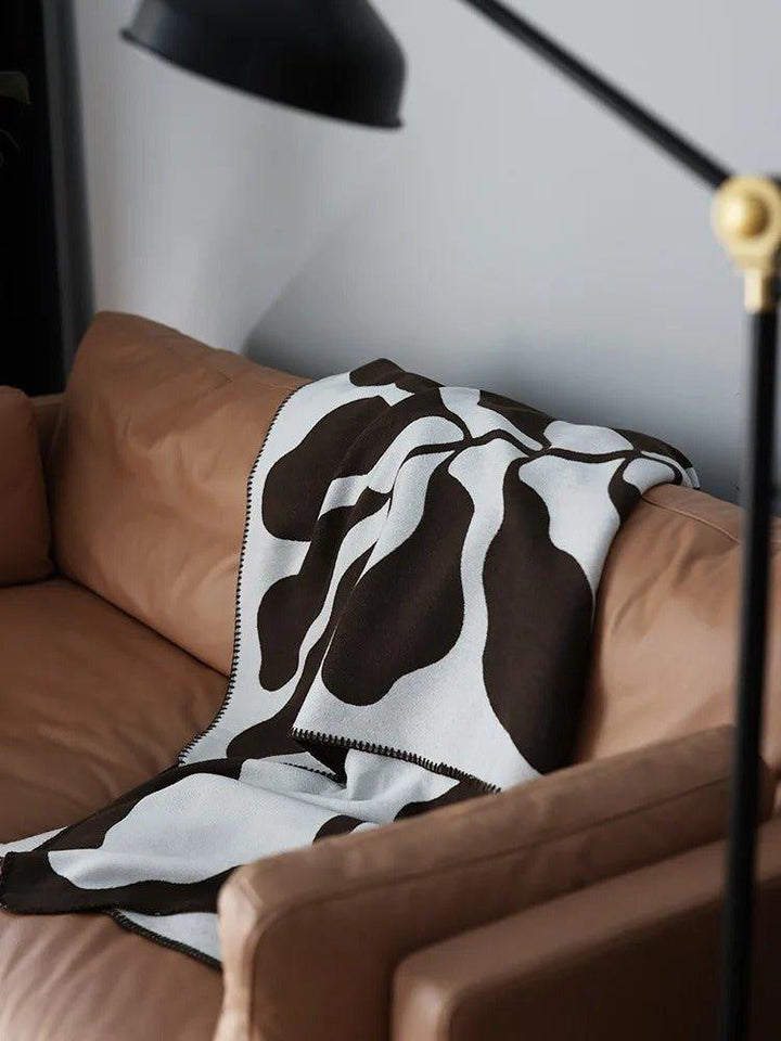 Boho Abstract Throw Blanket with Nordic-Style Design