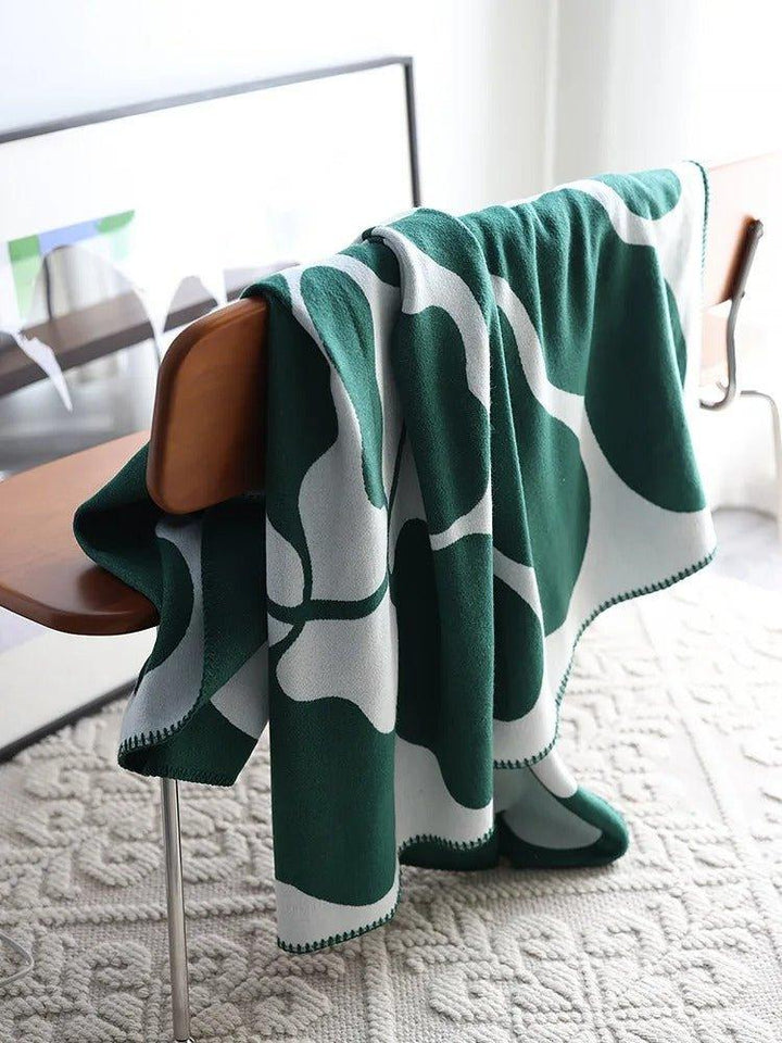 Boho Abstract Throw Blanket with Nordic-Style Design