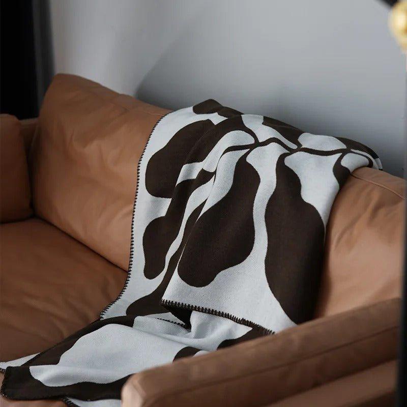 Boho Abstract Throw Blanket with Nordic-Style Design