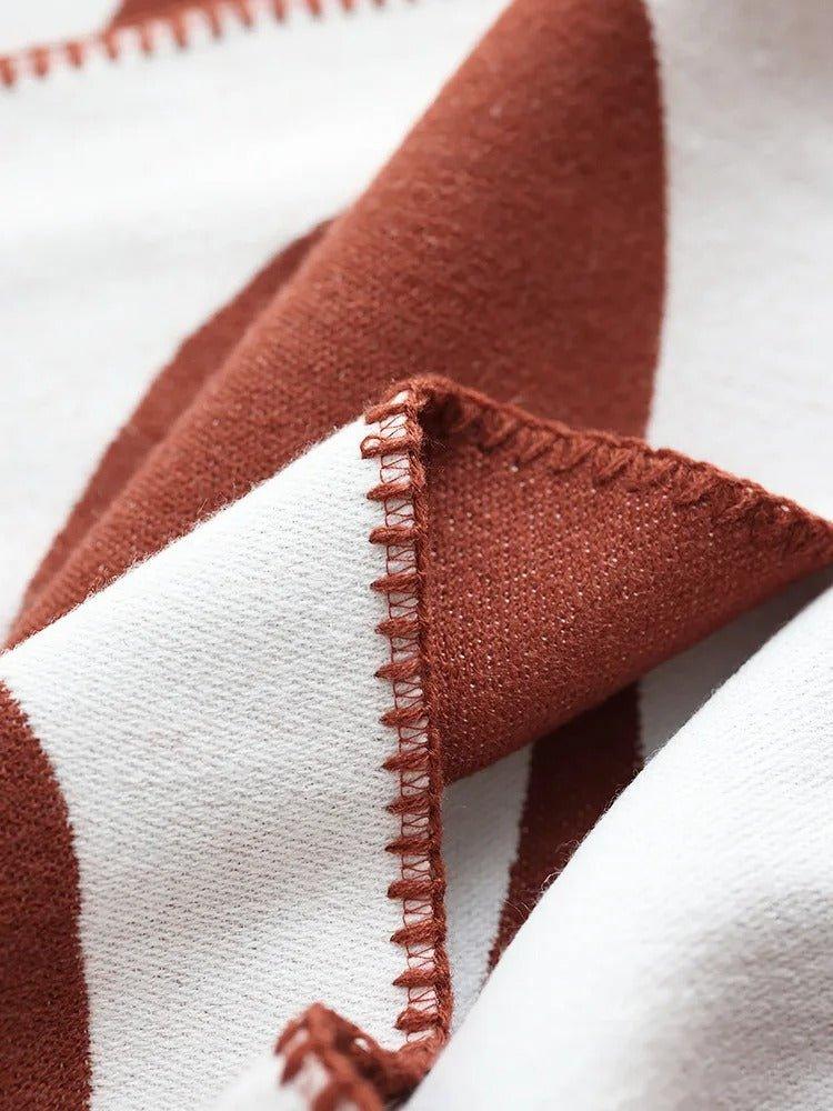 Boho Abstract Throw Blanket with Nordic-Style Design