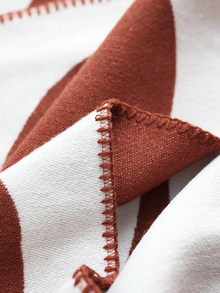 Boho Abstract Throw Blanket with Nordic-Style Design