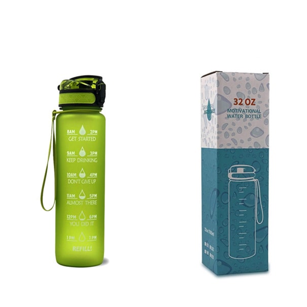 1 Litre Motivational Water Bottle with Time Markers and Fruit Infuser