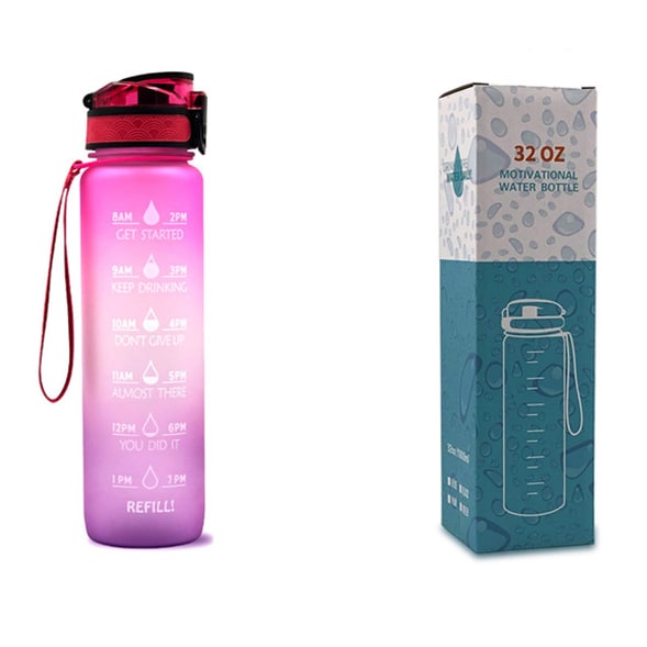 1 Litre Motivational Water Bottle with Time Markers and Fruit Infuser