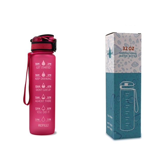1 Litre Motivational Water Bottle with Time Markers and Fruit Infuser