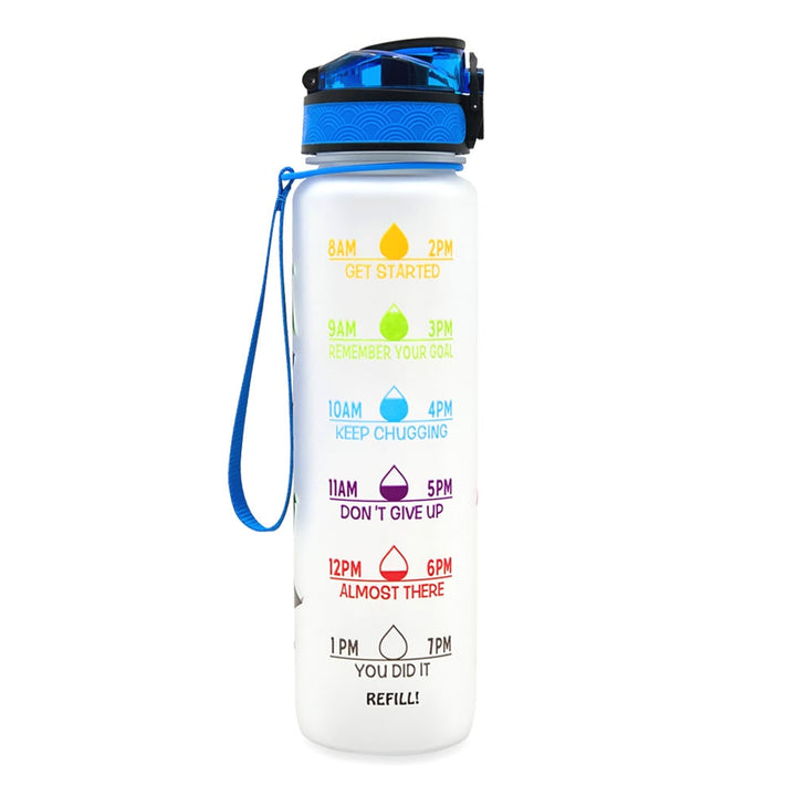 1 Litre Motivational Water Bottle with Time Markers and Fruit Infuser