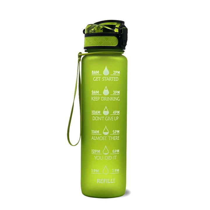 1 Litre Motivational Water Bottle with Time Markers and Fruit Infuser