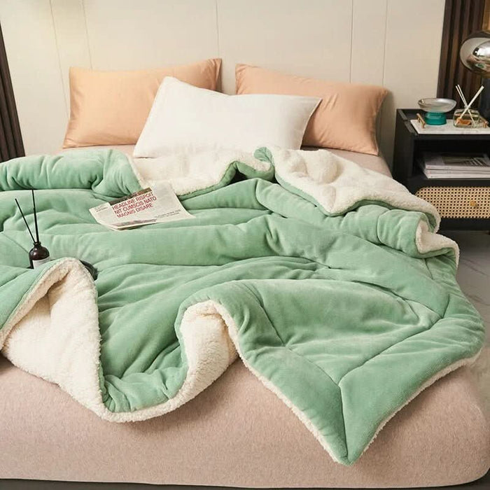 Harwelton™ Reversible Sherpa Blanket with Ultra-Soft Fleece Side